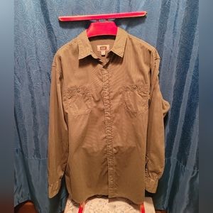 *SOLD* Men's Foundry Supply, LS Button Down, Olive Green, Size 2XLT